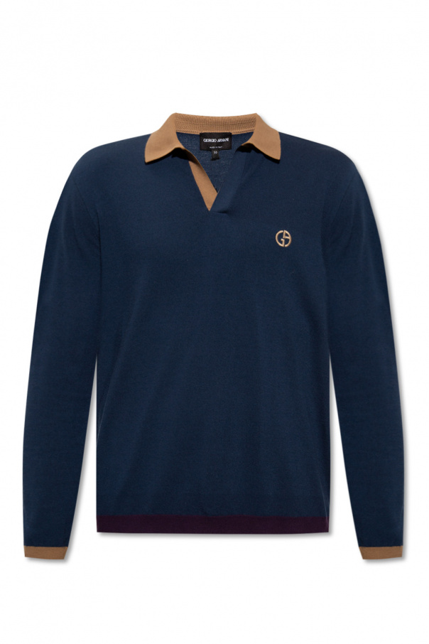 Armani polo shirts long sleeve online